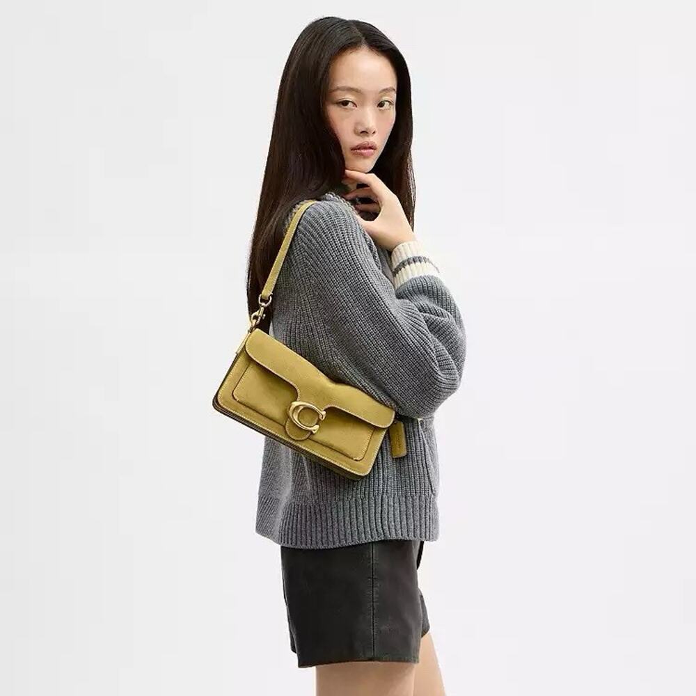 NWT Coach Suede Tabby Shoulder Bag 26 CEN52 Brass/Light Citron - Picture 11 of 13